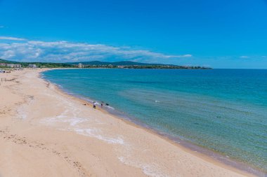 Bulgaristan 'ın Primorsko kentindeki güney plajı