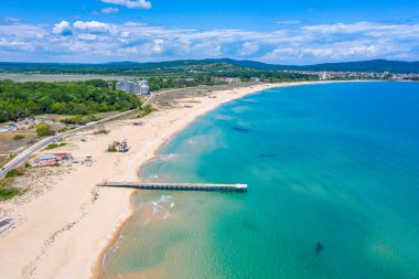 Bulgaristan 'ın Primorsko kentindeki güney plajı