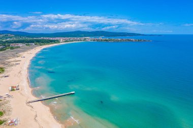 Bulgaristan 'ın Primorsko kentindeki güney plajı