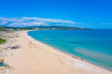 Bulgaristan 'ın Primorsko kentindeki güney plajı