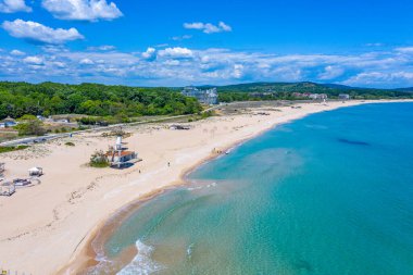 Bulgaristan 'ın Primorsko kentindeki güney plajı