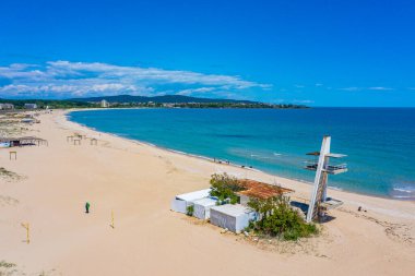 Bulgaristan 'ın Primorsko kentindeki güney plajı