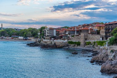 Bulgaristan 'ın Sozopol kentinin deniz manzarası