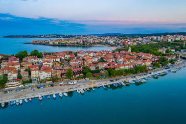 Bulgaristan 'ın Sozopol kentinin günbatımı manzarası