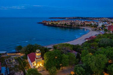 Bulgaristan 'ın Sozopol kentinin günbatımı manzarası