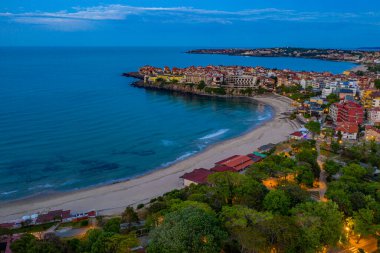 Bulgaristan 'ın Sozopol kentinin günbatımı manzarası