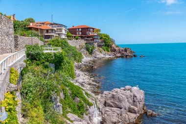 Bulgaristan 'ın Sozopol kentinin deniz manzarası