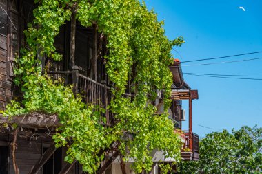 Bulgaristan 'ın eski Sozopol kentinde geleneksel cadde