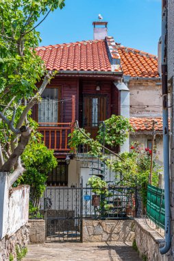 Bulgaristan 'ın eski Sozopol kentinde geleneksel cadde