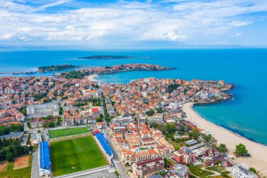 Bulgar kenti Sozopol 'un hava manzarası