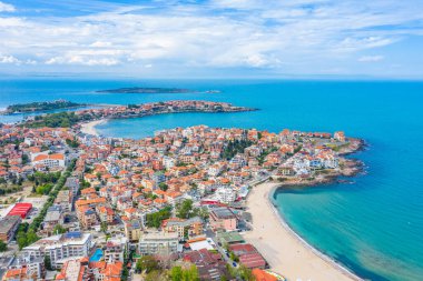 Bulgar kenti Sozopol 'un hava manzarası