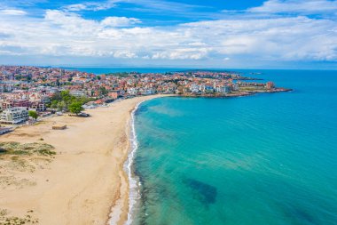 Bulgar kenti Sozopol 'un hava manzarası