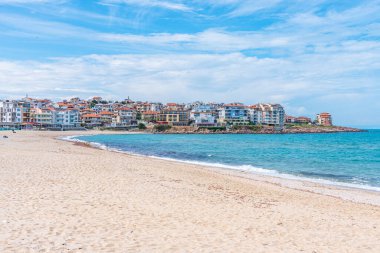 İspanya 'nın Sozopol kasabasının Harmanite plajı.