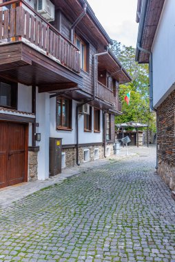 Bulgaristan 'ın Nessebar kentindeki geleneksel sokak