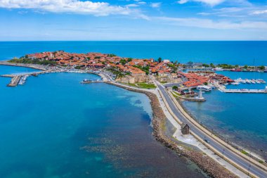 Bulgar kenti Nessebar 'ın hava manzarası