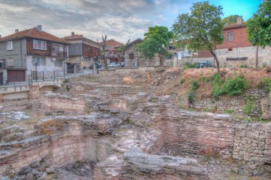 Bulgaristan 'ın Nessebar kentinde Roma hamamı manzarası