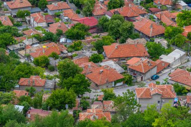Bulgar kenti Provadia 'nın hava manzarası
