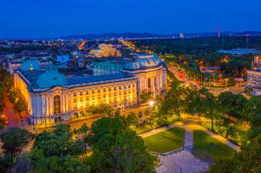 Bulgaristan 'ın Sofya kentindeki Kliment Ohridski Üniversitesi' nin hava manzarası
