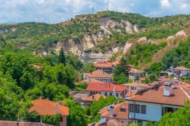 Bulgar kenti Melnik 'in hava manzarası