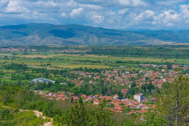 Bulgar kenti Stob 'un hava manzarası