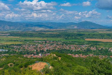 Bulgar kenti Stob 'un hava manzarası