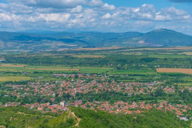 Bulgar kenti Stob 'un hava manzarası
