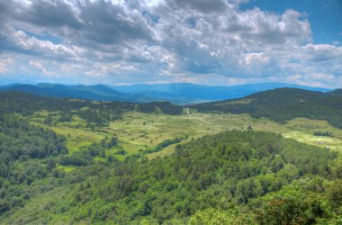 Bulgaristan 'ın Velingrad kenti yakınlarındaki hava manzarası