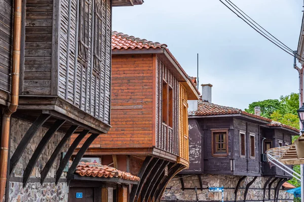 Traditional Street Old Town Sozopol Bulgaria — стоковое фото