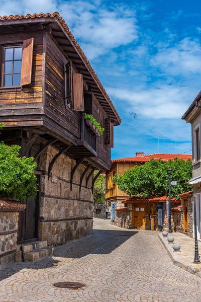 Традиционная Улица Старом Городе Созополь Болгария — стоковое фото