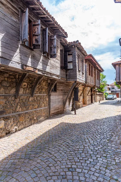 Strada Tradizionale Nel Centro Storico Sozopol Bulgaria — Foto Stock