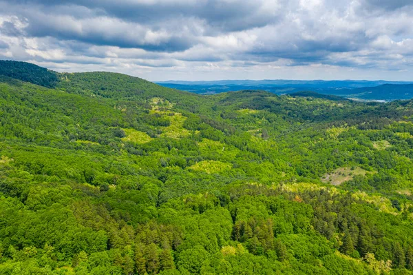 Bulgaristan 'daki Strandzha dağlarının havadan görünüşü