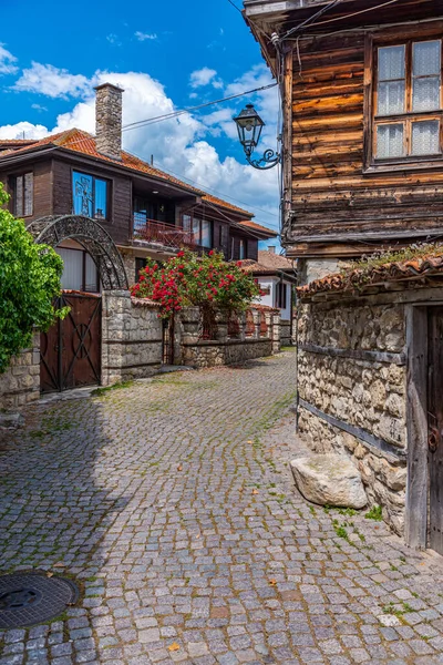 Traditionele Straat Het Oude Centrum Van Nessebar Bulgarije — Stockfoto