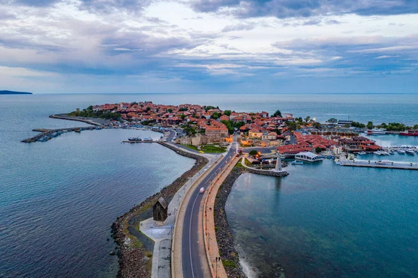 Повітряний Краєвид Болгарське Місто Нессебар — стокове фото