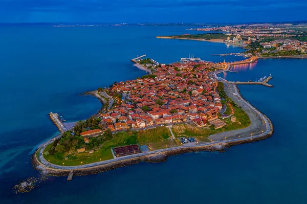 Sunrise Aerial View Bulgarian Town Nessebar — Stock Photo, Image