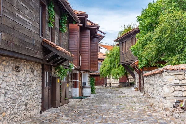 Rue Traditionnelle Dans Vieille Ville Nessebar Bulgarie — Photo