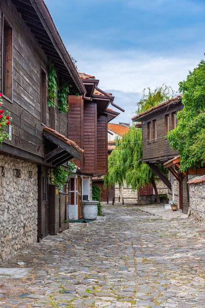 Calle Tradicional Casco Antiguo Nessebar Bulgaria — Foto de Stock