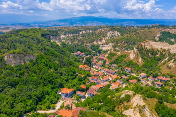 Bulgar Kenti Melnik Hava Manzarası — Stok fotoğraf