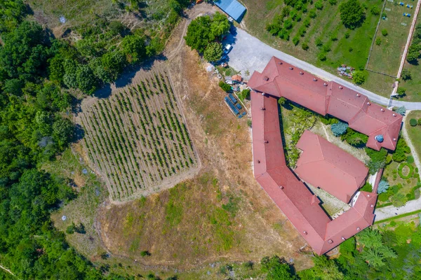 Vista Aérea Del Monasterio Rozhen Bulgaria — Foto de Stock