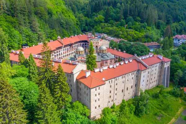 Luchtfoto Van Het Klooster Van Rila Bulgarije — Stockfoto