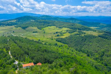 Bulgaristan 'ın Velingrad kenti yakınlarındaki hava manzarası