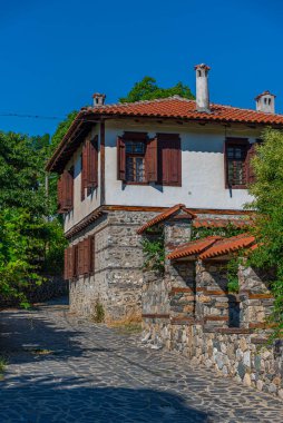 Bulgaristan 'ın Zlatograd kentindeki Etnoğrafya kompleksindeki tarihi binalar