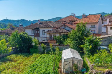 Bulgaristan 'ın Zlatograd kentindeki Etnoğrafya kompleksindeki tarihi binalar