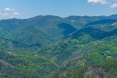 Bulgaristan 'ın Smoljan kenti yakınlarındaki Doğu Rodopes dağının manzarası