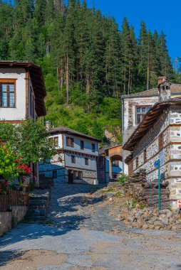 Bulgaristan 'ın Shiroka Laka köyündeki tarihi binalar
