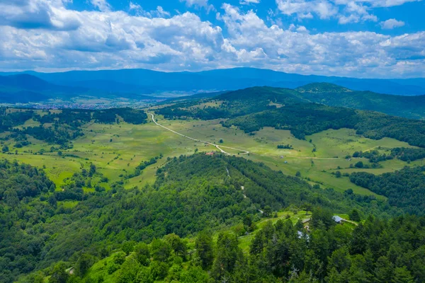 Vista Aérea Del Paisaje Cerca Velingrad Bulgaria —  Fotos de Stock