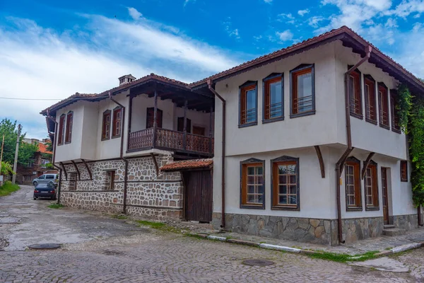 Traditional Wooden Houses Bratsigovo Village Bulgaria — стоковое фото