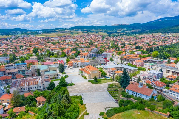 Vista Ciudad Panagyurishte Bulgaria Desde Complejo Conmemorativo Nacional Apriltsi —  Fotos de Stock