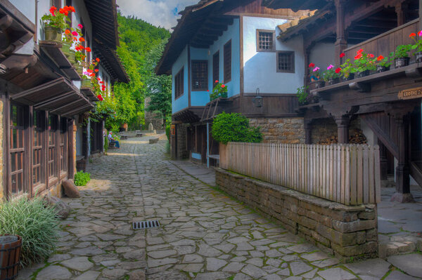 Traditional bulgarian architecture displayed at Etar ethnographic complex