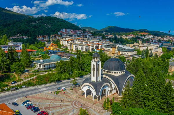 Veduta Aerea Della Chiesa San Vissarion Smolenski Planetario Smolyan Bulgaria — Foto Stock