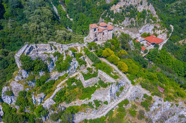 Luchtfoto Van Het Fort Van Assen Bulgarije — Stockfoto